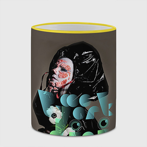 Кружка цветная Bjork Art / 3D-Желтый кант – фото 2