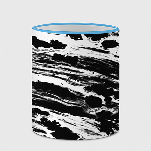 Кружка цветная Gray color abstract / 3D-Небесно-голубой кант – фото 2