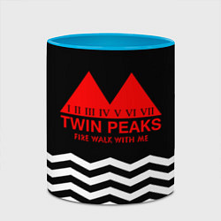 Кружка 3D Fire walk with me, цвет: 3D-белый + небесно-голубой — фото 2
