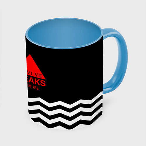 Кружка цветная Fire walk with me / 3D-Белый + небесно-голубой – фото 1