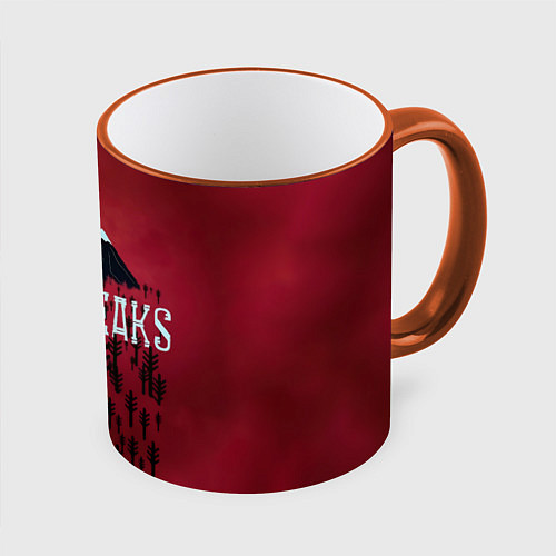 Кружка цветная Twin Peaks Wood / 3D-Оранжевый кант – фото 1