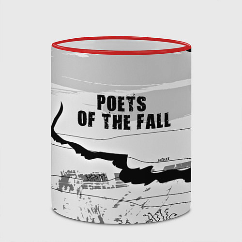 Кружка цветная Poets of the Fall / 3D-Красный кант – фото 2