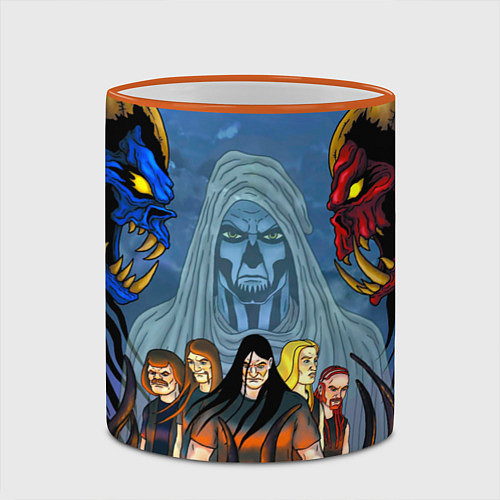 Кружка цветная Dethklok: Heroes / 3D-Оранжевый кант – фото 2