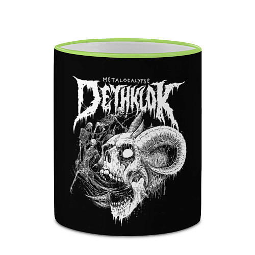 Кружка цветная Dethklok: Goat Skull / 3D-Светло-зеленый кант – фото 2