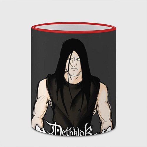 Кружка цветная Dethklok Man / 3D-Красный кант – фото 2