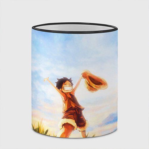 Кружка цветная Ван-Пис / 3D-Черный кант – фото 2