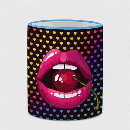 Кружка цветная Pop art / 3D-Небесно-голубой кант – фото 2