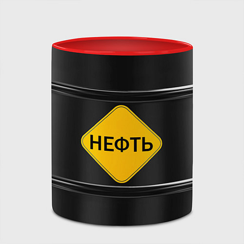 Кружка цветная Нефть / 3D-Белый + красный – фото 2