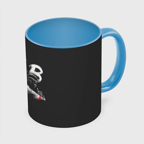 Кружка цветная Paul Pogba: Dab / 3D-Белый + небесно-голубой – фото 1