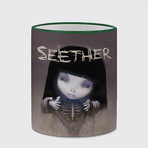 Кружка цветная Seether: Fake it / 3D-Зеленый кант – фото 2