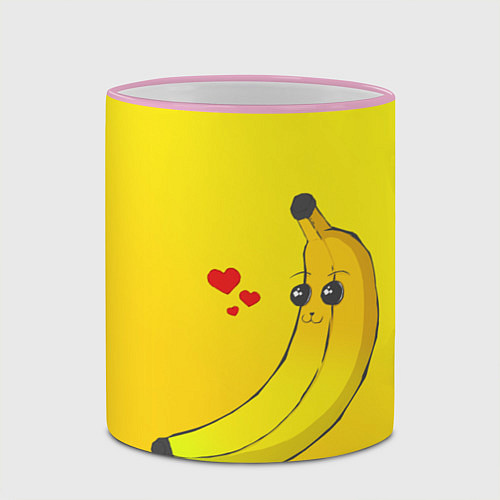 Кружка цветная Just Banana (Yellow) / 3D-Розовый кант – фото 2