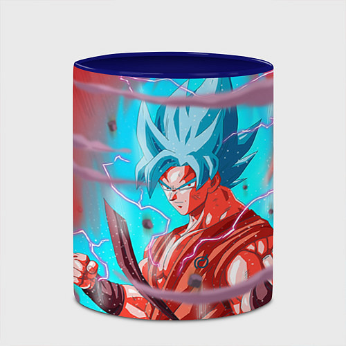 Кружка цветная Goku Strength / 3D-Белый + синий – фото 2