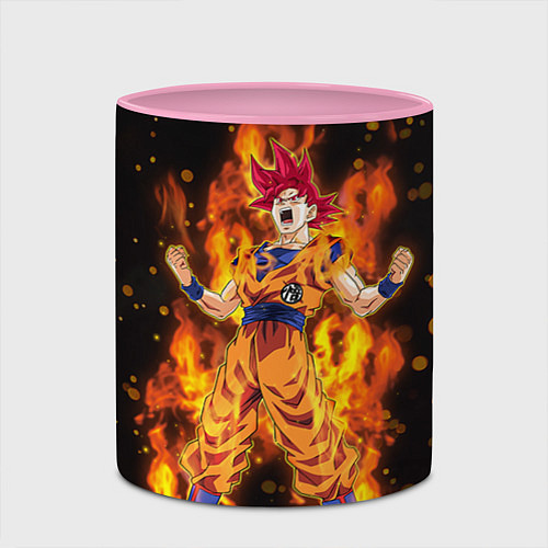 Кружка цветная Fire Goku / 3D-Белый + розовый – фото 2