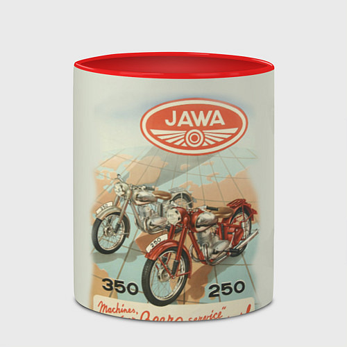 Кружка цветная JAWA / 3D-Белый + красный – фото 2