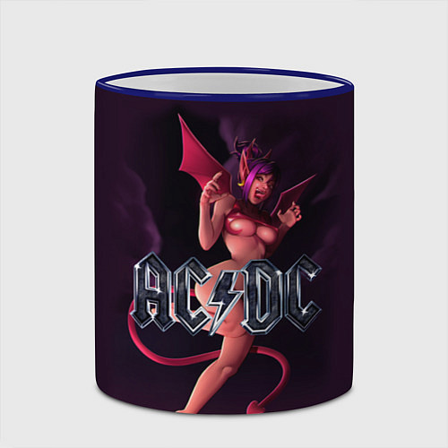 Кружка цветная AC/DC: Devil Girl / 3D-Синий кант – фото 2