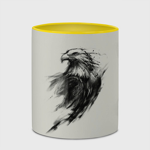 Кружка цветная Дикий орел / 3D-Белый + желтый – фото 2