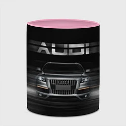 Кружка 3D Audi Q7 скорость, цвет: 3D-белый + розовый — фото 2