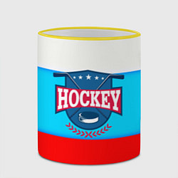 Кружка 3D Hockey Russia, цвет: 3D-желтый кант — фото 2