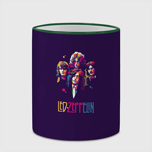 Кружка цветная Led Zeppelin Color / 3D-Зеленый кант – фото 2