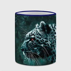 Кружка 3D Леопард, цвет: 3D-синий кант — фото 2
