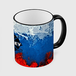 Кружка 3D Хоккей триколор, цвет: 3D-черный кант