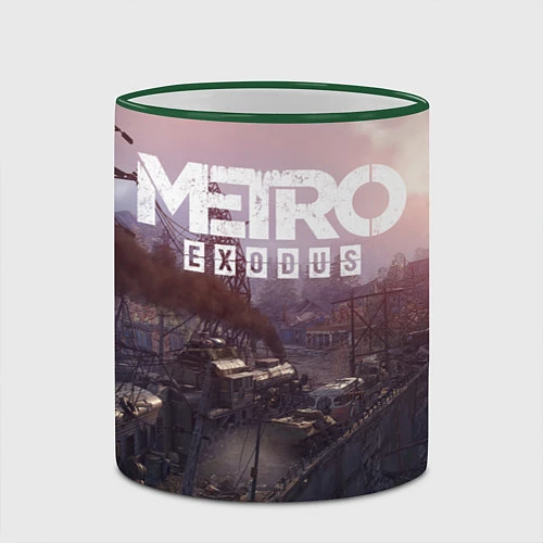 Кружка цветная Metro Exodus / 3D-Зеленый кант – фото 2