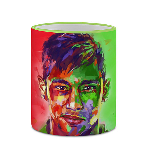 Кружка цветная Neymar Art / 3D-Светло-зеленый кант – фото 2