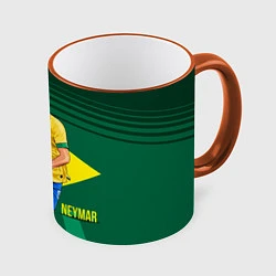 Кружка 3D Neymar Brazilian, цвет: 3D-оранжевый кант