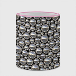 Кружка 3D Серебряные шары, цвет: 3D-розовый кант — фото 2