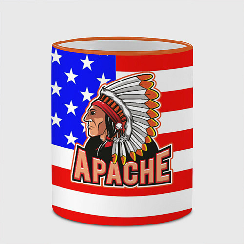 Кружка цветная Apache / 3D-Оранжевый кант – фото 2