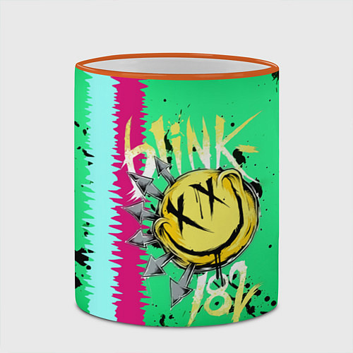 Кружка цветная Blink 182 / 3D-Оранжевый кант – фото 2