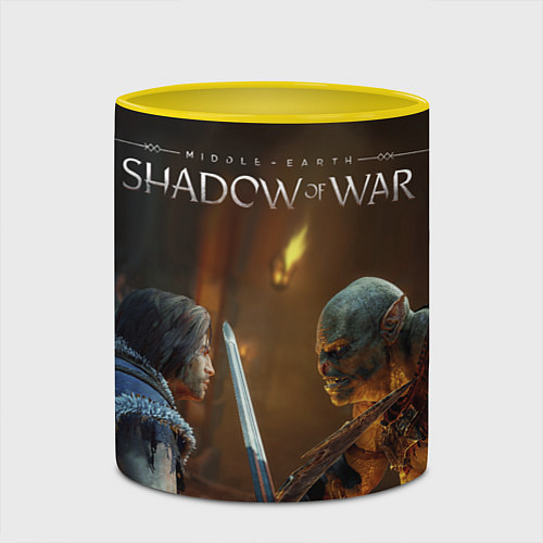 Кружка цветная Shadow of War 8 / 3D-Белый + желтый – фото 2