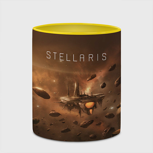 Кружка цветная Stellaris / 3D-Белый + желтый – фото 2