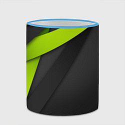 Кружка 3D Спортивная геометрия 6, цвет: 3D-небесно-голубой кант — фото 2