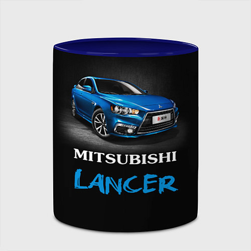 Кружка цветная Mitsubishi Lancer / 3D-Белый + синий – фото 2