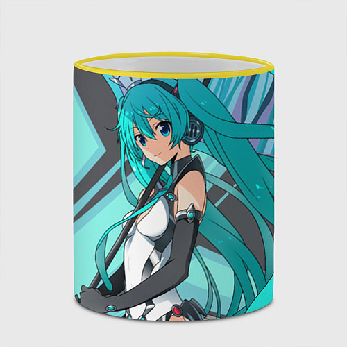 Кружка цветная Miku1 / 3D-Желтый кант – фото 2