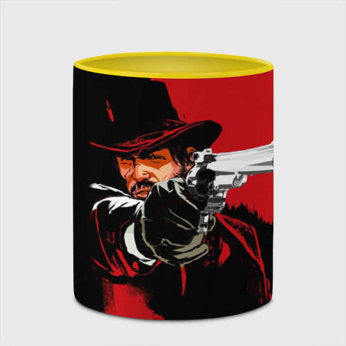 Кружка цветная Red Dead Redemption / 3D-Белый + желтый – фото 2