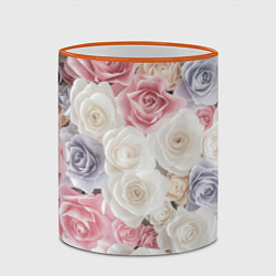 Кружка 3D Букет из роз, цвет: 3D-оранжевый кант — фото 2