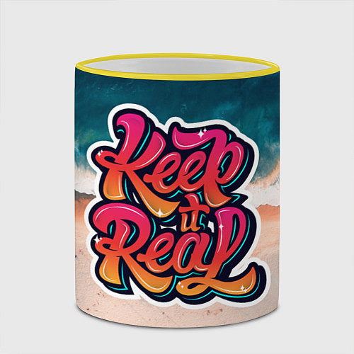 Кружка цветная Keep it Real / 3D-Желтый кант – фото 2