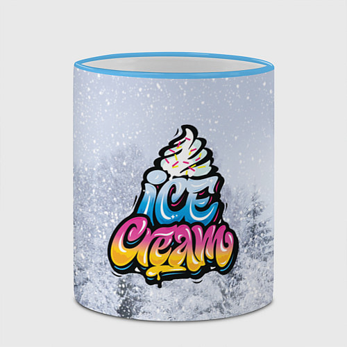 Кружка цветная Ice Cream / 3D-Небесно-голубой кант – фото 2