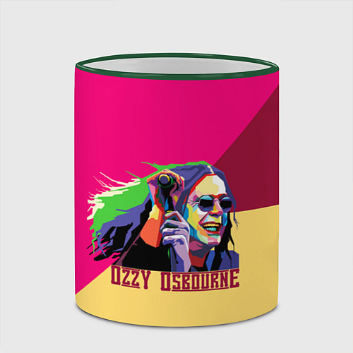 Кружка цветная Ozzy Osbourne / 3D-Зеленый кант – фото 2