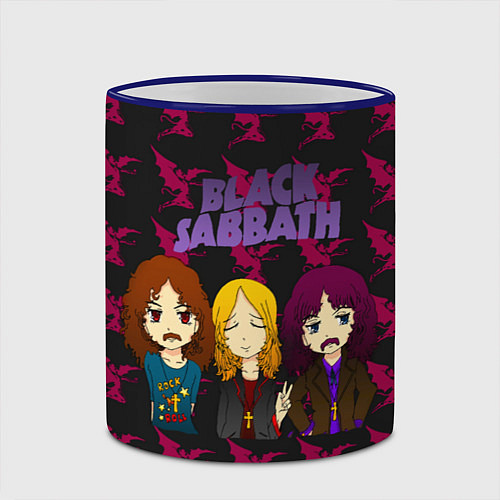 Кружка цветная Группа Black Sabbath / 3D-Синий кант – фото 2