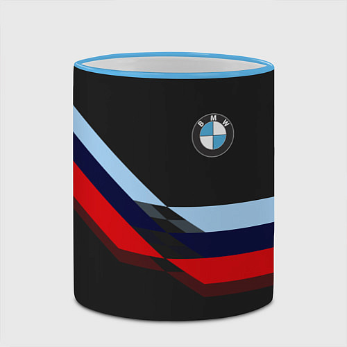 Кружка цветная Бмв Bmw Black / 3D-Небесно-голубой кант – фото 2