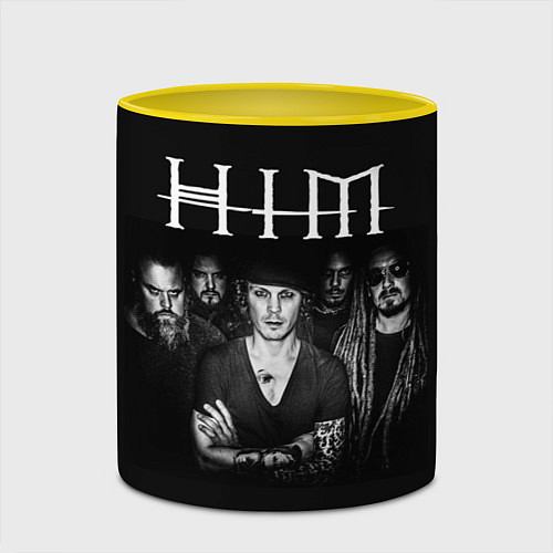 Кружка цветная HIM Rock / 3D-Белый + желтый – фото 2