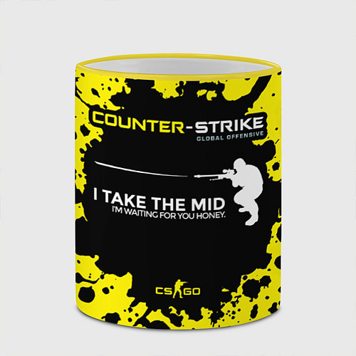 Кружка цветная Counter-Strike: Go Mid / 3D-Желтый кант – фото 2