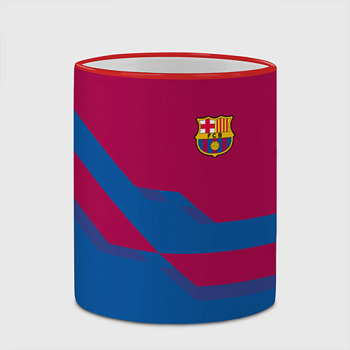 Кружка цветная Barcelona FC: Blue style / 3D-Красный кант – фото 2