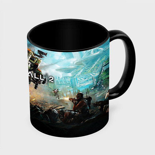 Кружка цветная Titanfall Battle / 3D-Белый + черный – фото 1