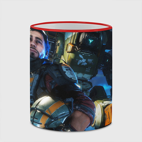 Кружка цветная Titanfall / 3D-Красный кант – фото 2