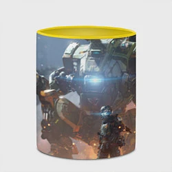 Кружка 3D Titanfall: Attack Robots, цвет: 3D-белый + желтый — фото 2