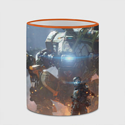 Кружка 3D Titanfall: Attack Robots, цвет: 3D-оранжевый кант — фото 2